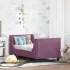 Cadru de pat pentru copii cu spătar Roz 70 x 140 cm Catifea GartenMobel Dekor
