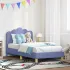 Cadru de pat pentru copii cu spătar Albastru Jeans 80 x 160 cm GartenMobel Dekor
