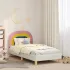 Cadru de pat pentru copii cu spătar Roz 80 x 160 cm Catifea GartenMobel Dekor