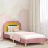Cadru de pat pentru copii cu spătar Roz 90 x 190 cm Catifea GartenMobel Dekor