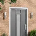 Lumină de perete pentru exterior 2 pcs Argintiu GartenMobel Dekor