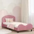 Cadru de pat pentru copii cu spătar Roz 80 x 200 cm Catifea GartenMobel Dekor