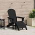Scaun Adirondack cu pernă Negru 74 x 82 x 92cm HDPE GartenMobel Dekor