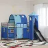 Cadru de pat înalt pentru copii cu perdele, arc, tobogan, turn GartenMobel Dekor