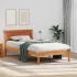 Cadru de pat cu headboard Maro 100 x 200 cm Lemn de pin masiv GartenMobel Dekor