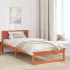 Cadru de pat cu headboard Alb 100 x 200 cm Lemn de pin masiv GartenMobel Dekor