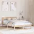 Cadru de pat cu headboard Alb 135 x 190 cm Lemn de pin masiv GartenMobel Dekor