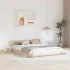 Cadru de Pat La Nivelul Solului cu Mese de Noapte Alb 140x200cm Lemn Masiv GartenMobel Dekor