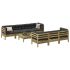 Set canapele grădină cu perne, 8 piese, maro, lemn masiv de pin GartenMobel Dekor