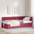 Cadru de pat colțar cu saltea cu headboard 2 pcs Galben Catifea GartenMobel Dekor