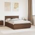 Cadru de pat cu headboard Negru 150 x 200 cm Lemn compozit GartenMobel Dekor