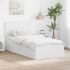 Cadru de pat cu headboard Alb 90 x 200 cm Lemn compozit GartenMobel Dekor