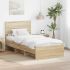 Cadru de pat cu headboard Alb 90 x 200 cm Lemn compozit GartenMobel Dekor