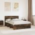 Cadru de pat cu headboard Gri Sonoma 140 x 200 cm Lemn compozit GartenMobel Dekor
