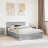 Cadru de pat cu headboard Gri Sonoma 140 x 200 cm Lemn compozit GartenMobel Dekor