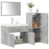 Set mobilier de baie, 4 piese, gri beton, lemn compozit GartenMobel Dekor