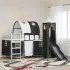 Cadru de pat înalt pentru copii cu perdele, arc, tobogan, turn GartenMobel Dekor