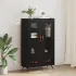 Dulap înalt, negru, 69,5x31x115 cm, lemn prelucrat GartenMobel Dekor