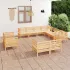 Set mobilier de grădină, 11 piese, alb, lemn masiv de pin GartenMobel Dekor
