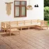 Set mobilier de grădină, 7 piese, alb, lemn masiv de pin GartenMobel Dekor