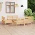 Set mobilier de grădină, 8 piese, alb, lemn masiv de pin GartenMobel Dekor