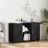 Bufet cu raft cu ușă Negru 88,5 x 30,5 x 55,5 cm Lemn compozit GartenMobel Dekor