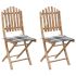 Scaune de grădină pliabile cu perne, 2 buc., bambus GartenMobel Dekor