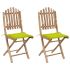 Scaune de grădină pliabile cu perne, 2 buc., bambus GartenMobel Dekor