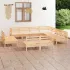 Set mobilier de grădină, 11 piese, alb, lemn masiv de pin GartenMobel Dekor