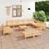 Set mobilier de grădină, 13 piese, alb, lemn masiv de pin GartenMobel Dekor