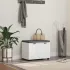 Bancă pentru hol cu pernă cu depozitare Alb 60 x 38 x 46 cm GartenMobel Dekor