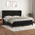 Pat box spring cu saltea, negru, 140x190 cm, catifea GartenMobel Dekor