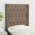 Tăblie de pat cu aripioare, gri taupe, 163x16x118/128cm, textil GartenMobel Dekor
