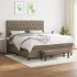Pat box spring cu saltea, taupe, 120x190 cm material textil GartenMobel Dekor