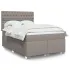 Pat box spring cu saltea, gri taupe, 200x200 cm, textil GartenMobel Dekor
