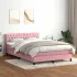 Pat box spring cu saltea, gri închis, 140x220 cm, catifea GartenMobel Dekor