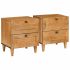 Dulap de noapte 2 pcs Bej 40 x 33 x 46 cm Lemn masiv de acacia GartenMobel Dekor