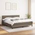 Pat box spring cu saltea, gri taupe, 140x200 cm, textil GartenMobel Dekor