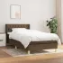 Pat box spring cu saltea, maro închis, 80x200 cm, textil GartenMobel Dekor