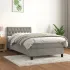 Pat box spring cu saltea, gri deschis, 180x200 cm, catifea GartenMobel Dekor