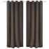 Draperii opace cu inele metalice, 2 buc., maro, 135 x 245 cm GartenMobel Dekor