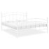 Cadru de pat, alb, 140x200 cm, metal GartenMobel Dekor