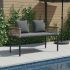 Bancă de exterior cu pernă Gri și gri închis 117 x 54 x 74.5 cm GartenMobel Dekor