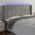 Tăblie de pat cu LED, roz, 203x16x118/128 cm, catifea GartenMobel Dekor