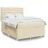 Pat box spring cu saltea, crem, 200x200 cm, textil GartenMobel Dekor