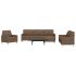 Set canapele cu taburet, 4 piese, galben deschis, textil GartenMobel Dekor
