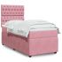 Pat box spring cu saltea, roz, 80x200 cm, catifea GartenMobel Dekor