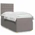 Pat box spring cu saltea, gri taupe, 90x190 cm, textil GartenMobel Dekor