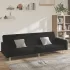 Canapea extensibilă cu 2 locuri, negru, material textil GartenMobel Dekor