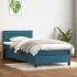 Pat box spring cu saltea, albastru închis, 120x190 cm, catifea GartenMobel Dekor